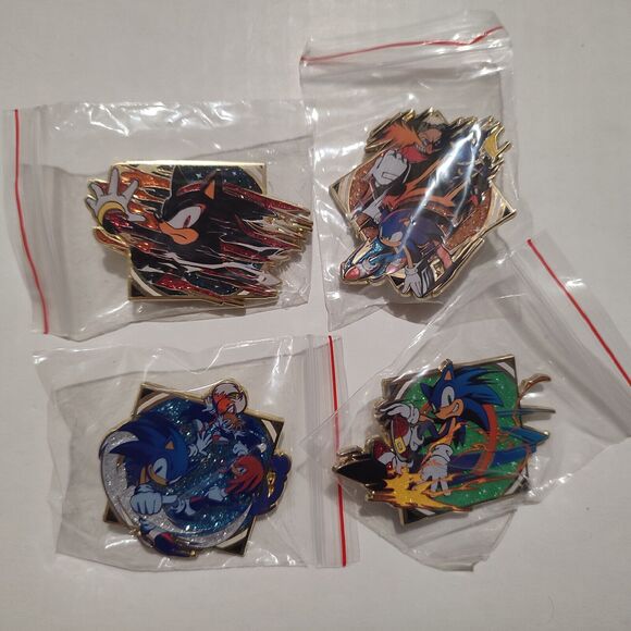 Sonic The Hedgehog Speed Stamp Blind Bag Series Enamel Pins Full Set Of Commons - Picture 1 of 7